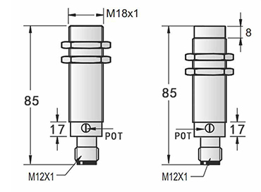 M18插件式接近开关|电感式接近开关产品型号-参数-接线图