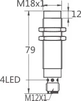 凯基特 工业级全金属封装不锈钢接近开关 接插型M18测距5mm  NPN 三线常开