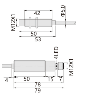 230℃M12非埋式耐高温接近开关